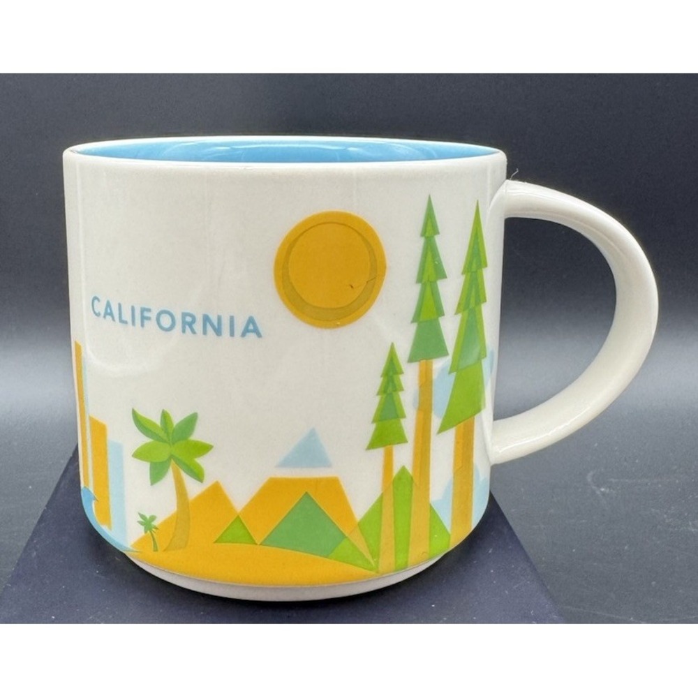 Starbucks YAH California State Mug Trees Sun Landscape Coffee Cup 14oz